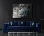 Casa Padrino Luxus Sofa Blau / Silber 240 x 95 x H. 65 cm - Wohnzimmer Sofa mit dekorativen Kissen - Luxus Wohnzimmer M�bel