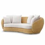 Casa Padrino Luxus Rattan Sofa mit Kissen Naturfarben / Creme 240 cm - Wohnzimmer & Hotel M�bel - Rattan M�bel - Luxus M�bel