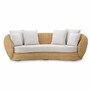 Casa Padrino Luxus Rattan Sofa mit Kissen Naturfarben / Creme 240 cm - Wohnzimmer & Hotel M�bel - Rattan M�bel - Luxus M�bel
