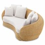 Casa Padrino Luxus Rattan Sofa mit Kissen Naturfarben / Creme 240 cm - Wohnzimmer & Hotel M�bel - Rattan M�bel - Luxus M�bel