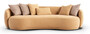 Casa Padrino Luxus 4er Sofa Orange 270 x 97 x H. 76 cm - Wohnzimmer Sofa - Hotel Sofa - Wohnzimmer M�bel - Hotel M�bel - Luxus M�bel - Luxus Einrichtung - Wohnzimmer Einrichtung