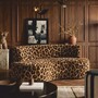 Casa Padrino Luxus Samt Sofa mit Leoparden Design 180 cm - Wohnzimmer & Hotel M�bel