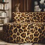 Casa Padrino Luxus Samt Sofa mit Leoparden Design 180 cm - Wohnzimmer & Hotel M�bel