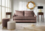 Casa Padrino Luxus Neoklassik Sofa Altrosa / Dunkelbraun Hochglanz 179 x 101 x H. 97 cm - Wohnzimmer Sofa mit Schlaffunktion - Wohnzimmer M�bel - Luxus M�bel - Neoklassik M�bel