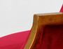Casa Padrino Luxus Barock Rundsofa Rot / Wei� / Antik Gold - Handgefertigtes rundes Samt Sofa - Barock Hotel & Restaurant M�bel