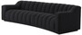 Casa Padrino Luxus Sofa Schwarz 300 x 100 x H. 78,5 cm - Leicht gebogenes Wohnzimmer Sofa - Hotel Sofa - Luxus Qualit�t