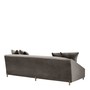 Casa Padrino Luxus Samtsofa Grau / Messingfarben 223 x 94 x H. 73 cm - Wohnzimmer Sofa mit 4 Kissen - Luxus M�bel