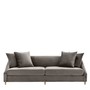 Casa Padrino Luxus Samtsofa Grau / Messingfarben 223 x 94 x H. 73 cm - Wohnzimmer Sofa mit 4 Kissen - Luxus M�bel