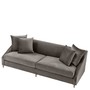 Casa Padrino Luxus Samtsofa Grau / Messingfarben 223 x 94 x H. 73 cm - Wohnzimmer Sofa mit 4 Kissen - Luxus M�bel