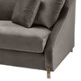 Casa Padrino Luxus Samtsofa Grau / Messingfarben 223 x 94 x H. 73 cm - Wohnzimmer Sofa mit 4 Kissen - Luxus M�bel