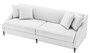 Casa Padrino Luxus Sofa Wei� / Messingfarben 223 x 94 x H. 73 cm - Wohnzimmer Sofa mit 4 Kissen - Luxus M�bel