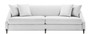 Casa Padrino Luxus Sofa Wei� / Messingfarben 223 x 94 x H. 73 cm - Wohnzimmer Sofa mit 4 Kissen - Luxus M�bel