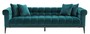 Casa Padrino Luxus Samt Sofa Meergr�n / Schwarz 240 x 98 x H. 69 cm - Wohnzimmer Sofa mit 4 Kissen - Wohnzimmer M�bel - Luxus M�bel