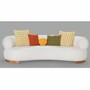 Casa Padrino Luxus Sofa Wei� / Braun 255 cm - Wohnzimmer & Hotel M�bel