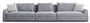 Casa Padrino Luxus Sofa Blau / Grau / Schwarz 308 x 106 x H. 83 cm - Wohnzimmer Sofa - Hotel Sofa - Wohnzimmer M�bel - Wohnzimmer Einrichtung - Hotel M�bel - Luxus M�bel - Luxus Einrichtung
