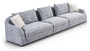 Casa Padrino Luxus Sofa Blau / Grau / Schwarz 308 x 106 x H. 83 cm - Wohnzimmer Sofa - Hotel Sofa - Wohnzimmer M�bel - Wohnzimmer Einrichtung - Hotel M�bel - Luxus M�bel - Luxus Einrichtung