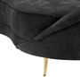 Casa Padrino Designer Samt Sofa Schwarz / Messingfarben 245 x 87 x H. 79 cm - Gebogene Luxus Couch - Designer Wohnzimmer M�bel