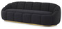 Casa Padrino Luxus Sofa Schwarz / Messingfarben 230 x 80 x H. 71 cm - Wohnzimmer & Hotel Sofa - Wohnzimmer & Hotel M�bel - Luxus Qualit�t
