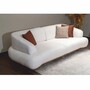 Casa Padrino Luxus Sofa mit verstellbaren R�ckenlehnen Wei� / Braun 240 cm - Luxus M�bel