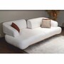 Casa Padrino Luxus Sofa mit verstellbaren R�ckenlehnen Wei� / Braun 240 cm - Luxus M�bel