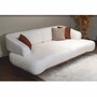 Casa Padrino Luxus Sofa mit verstellbaren R�ckenlehnen Wei� / Braun 240 cm - Luxus M�bel