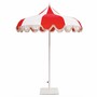 Casa Padrino Luxus Sonnenschirm Wei� / Rot  200 x H. 250 cm - Hotel & Garten M�bel VPP
