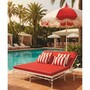 Casa Padrino Luxus Sonnenschirm Wei� / Rot  200 x H. 250 cm - Hotel & Garten M�bel VPP