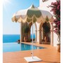 Casa Padrino Luxus Sonnenschirm Wei� / Gr�n  200 x H. 250 cm - Hotel & Garten M�bel VPP