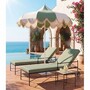Casa Padrino Luxus Sonnenschirm Wei� / Gr�n  200 x H. 250 cm - Hotel & Garten M�bel VPP