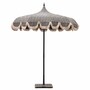 Casa Padrino Luxus Sonnenschirm im 70er Jahre Stil Schwarz / Wei� / Beige  220 x H. 240 cm - Made in Italy