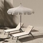 Casa Padrino Luxus Sonnenschirm im 70er Jahre Stil Schwarz / Wei� / Beige  220 x H. 240 cm - Made in Italy