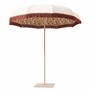 Casa Padrino Luxus Sonnenschirm im 70er Jahre Stil mit Blumen Design Naturfarben / Bunt / Weinrot  220 x H. 240 cm - Made in Italy