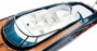 Casa Padrino Luxus Speedboot mit Massivholz St�nder Blau / Wei� / Braun 91 cm - Handgefertigtes Deko Holzboot Modellboot Boot