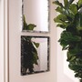 Casa Padrino Luxus Spiegel Wei� / Schwarz 97,5 cm - Quadratischer Wandspiegel