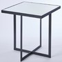 Casa Padrino Luxus Beistelltisch Schwarz 51 x 51 x H. 55 cm - Metall Tisch mit Spiegelglas Tischplatte - Luxus M�bel