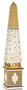 Casa Padrino Luxus Stehleuchte Obelisk Wei� / Gold 22 x 22 x H. 105 cm - Handbemalte Keramik Stehlampe mit Swarovski Kristallglas - Luxus Lampe 