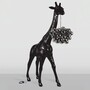 Casa Padrino Luxus Stehleuchte Giraffe Schwarz H. 230 cm - Tier Stehleuchten