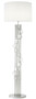Casa Padrino Luxus Stehleuchte Silber / Wei�  48 x H. 176 cm - Designer Lampe mit Kristallglas - Luxus Wohnzimmer Lampe