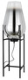 Casa Padrino Luxus Stehleuchte Silber / Schwarz 30 x 30 x H. 97 cm - Metall Stehleuchte mit Glas Lampenschirm - Luxus Stehleuchten - Luxus Leuchten - Luxus Interior