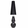 Casa Padrino Luxus Stehleuchte Schwarz H. 137 cm - Runde Glas Stehleuchte