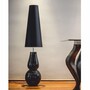 Casa Padrino Luxus Stehleuchte Schwarz H. 137 cm - Runde Glas Stehleuchte