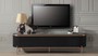 Casa Padrino Luxus TV Schrank Schwarz / Kupferfarben 208 x 48 x H. 57 cm - Fernsehschrank mit 4 T�ren - Luxus Wohnzimmer M�bel