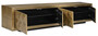 Casa Padrino Luxus TV Schrank Gold / Schwarz 220 x 40 x H. 50 cm - Wohnzimmer Sideboard mit 4 T�ren - Wohnzimmer M�bel - Luxus M�bel - Luxus Einrichtung