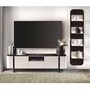 Casa Padrino Luxus TV Schrank Wei� / Dunkelbraun 175,2 cm - Wohnzimmer M�bel