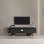 Casa Padrino Luxus TV Schrank Schwarz / Wei� / Silber 221 cm - Wohnzimmer & Hotel M�bel