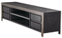 Casa Padrino Luxus TV Schrank Schwarzgrau / Bronzefarben 240 x 50 x H. 55,5 cm - Massivholz Sideboard mit 4 Schubladen - Wohnzimmer M�bel - Hotel M�bel - Luxus Kollektion