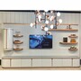 Casa Padrino Luxus TV Sideboard Wei� / Grau / Kupfer 400 cm - Wohnzimmer & Hotel M�bel