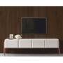 Casa Padrino Luxus TV Schrank mit 4 T�ren Wei� / Braun 220 cm - Wohnzimmer M�bel