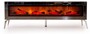 Casa Padrino Luxus TV Schrank mit LED Elektrokamin und Fernbedienung Silber 180 cm