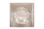 Casa Padrino Luxus Tablett 17,5 x 17,5 x H. 12,5 cm - Schweres Deko Tablett aus massivem dickwandigem Klarglas - Luxus Deko Accessoires